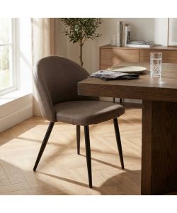 Homeness Poltrona Sissy Ecopelle Marrone Senza Braccioli 50x50x76 cm