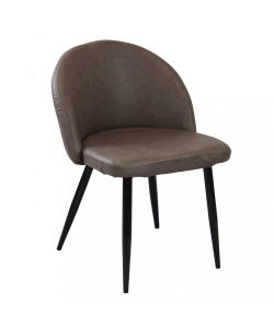 Homeness Poltrona Sissy Ecopelle Marrone Senza Braccioli 50x50x76 cm