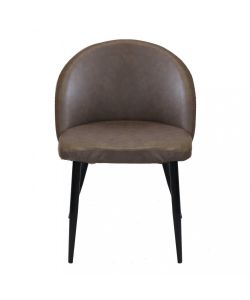 Homeness Poltrona Sissy Ecopelle Marrone Senza Braccioli 50x50x76 cm