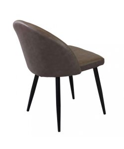 Homeness Poltrona Sissy Ecopelle Marrone Senza Braccioli 50x50x76 cm