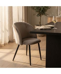 Cosma Poltrona Yasmina Velluto Tortora 50x50x76 cm Senza Braccioli