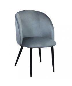 Cosma Poltrona Yasmina Velluto Grigio 50x50x76 cm Senza Braccioli
