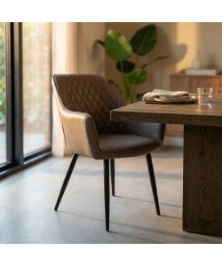 Cosma Poltrona Sindy in Ecopelle Marrone 56x60x87 cm Stile Moderno