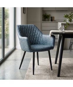 Cosma Poltrona Sindy in Ecopelle Blu 56x60x87cm Stile Moderno