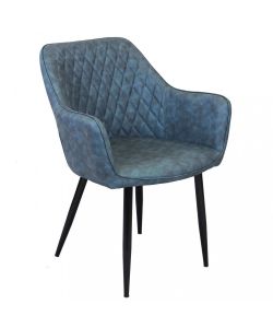 Cosma Poltrona Sindy in Ecopelle Blu 56x60x87cm Stile Moderno