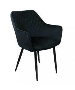 Cosma Poltrona Candy in Velluto Nero con Braccioli 61x61x82 cm