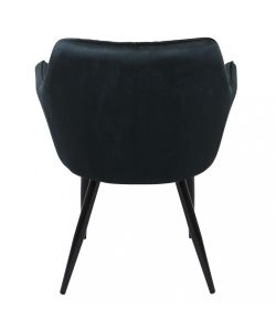 Cosma Poltrona Candy in Velluto Nero con Braccioli 61x61x82 cm