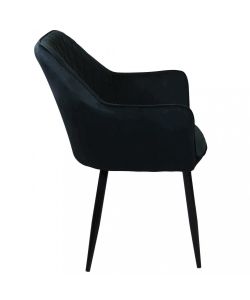 Cosma Poltrona Candy in Velluto Nero con Braccioli 61x61x82 cm