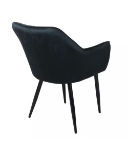 Cosma Poltrona Candy in Velluto Nero con Braccioli 61x61x82 cm