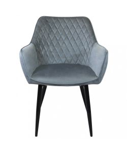 Cosma Poltrona Candy Velluto Grigio con Braccioli 61x61x82 cm