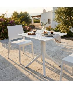 Cosma Tavolo Jarvis Esterno Quadrato 80x80 cm Bianco in Polipropilene