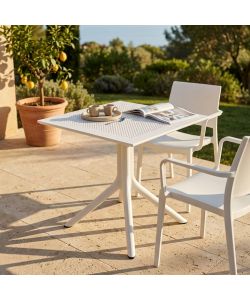 Cosma Tavolo Jarvis Esterno Quadrato 80x80 cm Bianco in Polipropilene