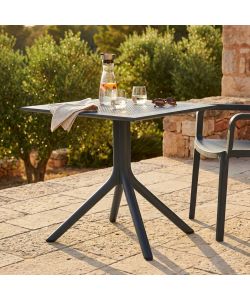 Cosma Tavolo Jarvis da Giardino Quadrato 80x80 cm Antracite Resistente Esterno