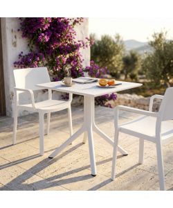 Cosma Tavolo Esterno 70x70 cm Polipropilene Bianco Quadrato
