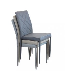 Cosma Sedia Blossom Grigio Ecopelle Senza Braccioli 41x50x91 cm