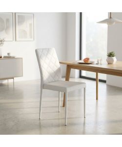 Cosma Sedia Blossom Bianco in Acciaio ed Ecopelle 41x50x91 cm Senza Braccioli