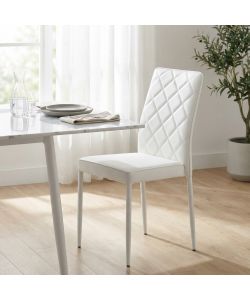 Cosma Sedia Blossom Bianco in Acciaio ed Ecopelle 41x50x91 cm Senza Braccioli