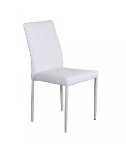 Cosma Sedia Blossom Bianco in Acciaio ed Ecopelle 41x50x91 cm Senza Braccioli