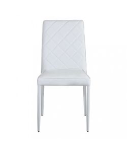 Cosma Sedia Blossom Bianco in Acciaio ed Ecopelle 41x50x91 cm Senza Braccioli