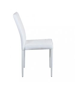 Cosma Sedia Blossom Bianco in Acciaio ed Ecopelle 41x50x91 cm Senza Braccioli