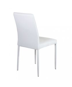Cosma Sedia Blossom Bianco in Acciaio ed Ecopelle 41x50x91 cm Senza Braccioli