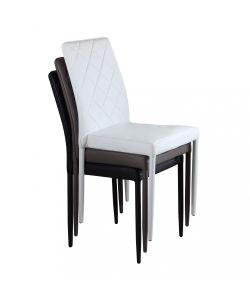 Cosma Sedia Blossom Bianco in Acciaio ed Ecopelle 41x50x91 cm Senza Braccioli