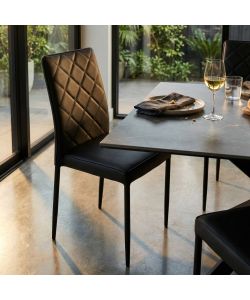 Cosma Sedia Blossom Ecopelle Nero 41x50x91 cm Senza Braccioli