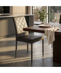 Cosma Sedia Blossom Marrone in Ecopelle senza braccioli 41x50x91 cm