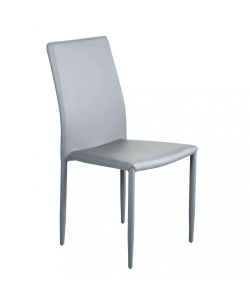 Cosma Sedia Cammie Grigia in Acciaio ed Ecopelle 41x50x91 cm Senza Braccioli