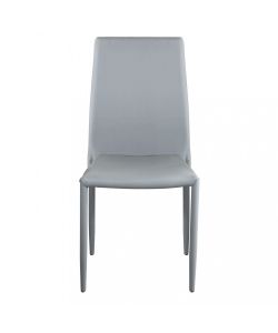 Cosma Sedia Cammie Grigia in Acciaio ed Ecopelle 41x50x91 cm Senza Braccioli