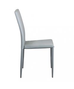 Cosma Sedia Cammie Grigia in Acciaio ed Ecopelle 41x50x91 cm Senza Braccioli