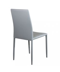 Cosma Sedia Cammie Grigia in Acciaio ed Ecopelle 41x50x91 cm Senza Braccioli
