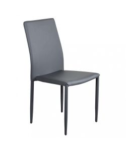 Cosma Sedia Cammie Grigia in Acciaio ed Ecopelle 41x50x91 cm Senza Braccioli