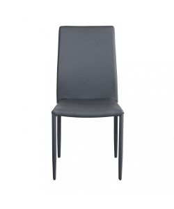 Cosma Sedia Cammie Grigia in Acciaio ed Ecopelle 41x50x91 cm Senza Braccioli
