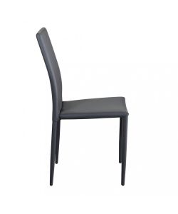 Cosma Sedia Cammie Grigia in Acciaio ed Ecopelle 41x50x91 cm Senza Braccioli