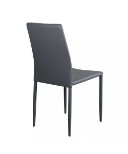 Cosma Sedia Cammie Grigia in Acciaio ed Ecopelle 41x50x91 cm Senza Braccioli