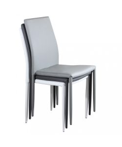 Cosma Sedia Cammie Grigia in Acciaio ed Ecopelle 41x50x91 cm Senza Braccioli