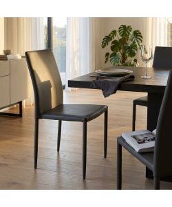 Cosma Sedia Cammie Marrone in Acciaio ed Ecopelle 41x50x91 cm