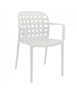 Cosma Poltrona Impilabile Bianco 58x57.5x82.5cm per Esterni e Giardino