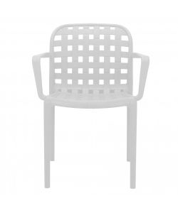 Cosma Poltrona Impilabile Bianco 58x57.5x82.5cm per Esterni e Giardino