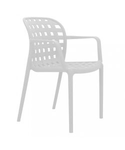 Cosma Poltrona Impilabile Bianco 58x57.5x82.5cm per Esterni e Giardino