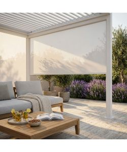 Cosma Laterale Pergola Bioclimatica 3x4 Bianco in Textilene e Alluminio