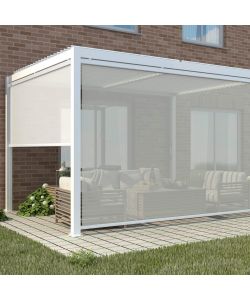 Cosma Laterale Pergola Bioclimatica 3x4 Bianco in Textilene e Alluminio