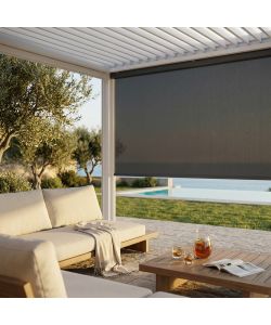 Cosma Laterale per Pergola Bioclimatica 3x4 Grigio Scuro in Textilene