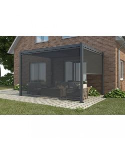 Cosma Laterale per Pergola Bioclimatica 3x4 Grigio Scuro in Textilene