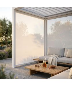 Cosma Laterale Pergola Bioclimatica 4x4 in Textilene Bianco cm 270x218