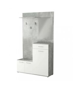Cosma Mobile Ingresso Bianco con Scarpiera e Specchio 115x35x197 cm
