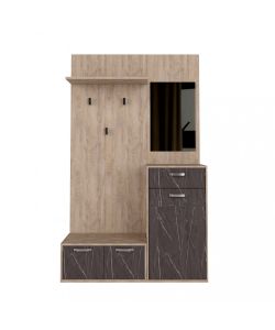 Cosma Mobile Ingresso Moderno con Scarpiera e Specchio Antracite 115x35x197 cm