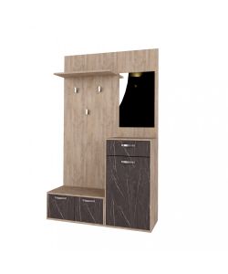 Cosma Mobile Ingresso Moderno con Scarpiera e Specchio Antracite 115x35x197 cm
