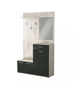Cosma Mobile Ingresso Moderno con Scarpiera e Specchio Antracite 115x35x197 cm